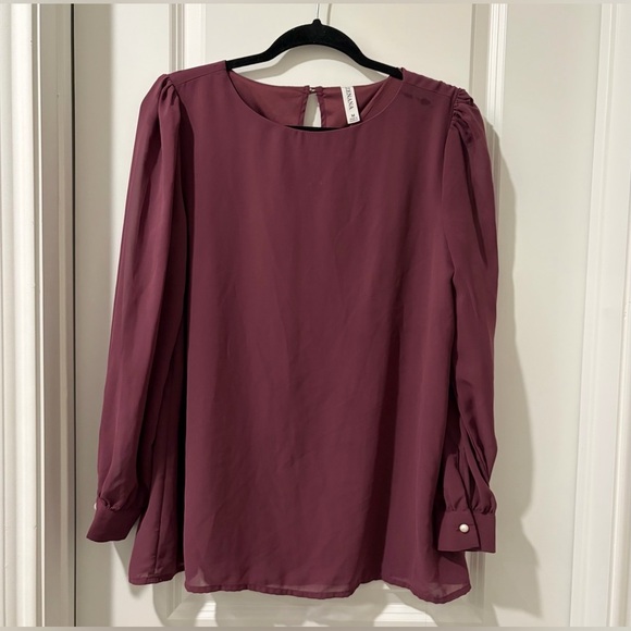 Zenana Outfitters Tops - Zenana Outfitters Mauve Long Sleeve Blouse